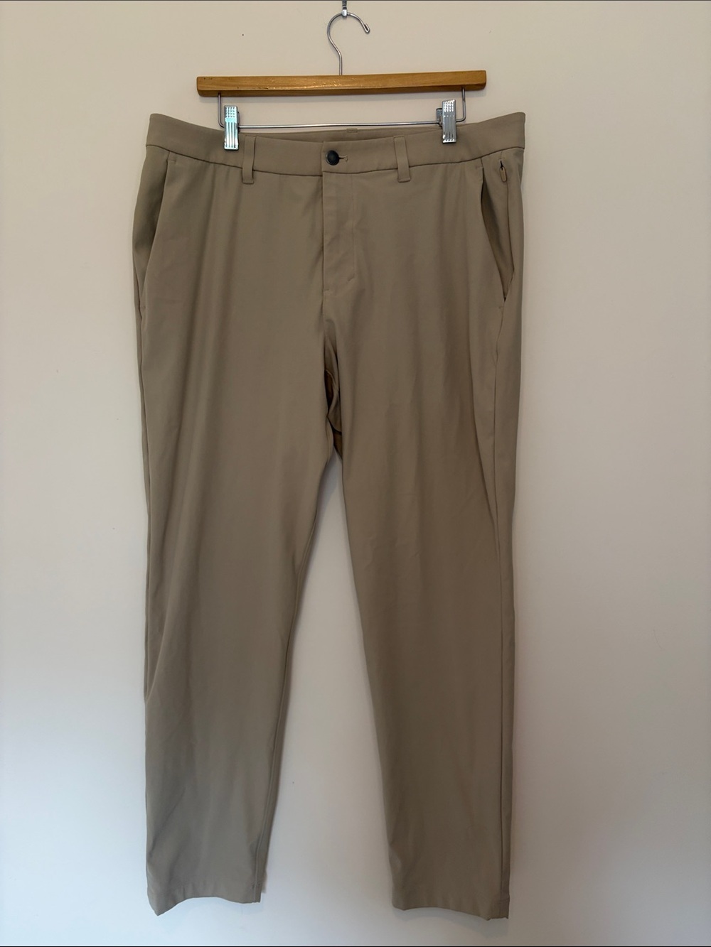 Lululemon Men’s ABC Slim Fit Trouser Warpstreme Size 36 Khaki - Picture 2 of 6